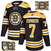 Bruins 7 Phil Esposito Black With Special Glittery Logo Adidas Jersey,baseball caps,new era cap wholesale,wholesale hats